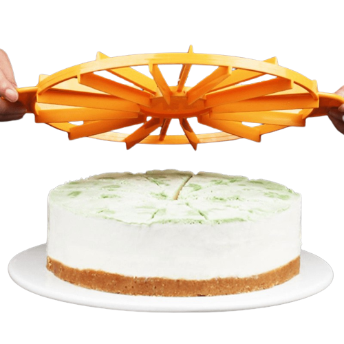 (Ø26cm) Torten Einteiler Kuchen Portionierer Teiler Ring für 10/12 Stücke - Orange