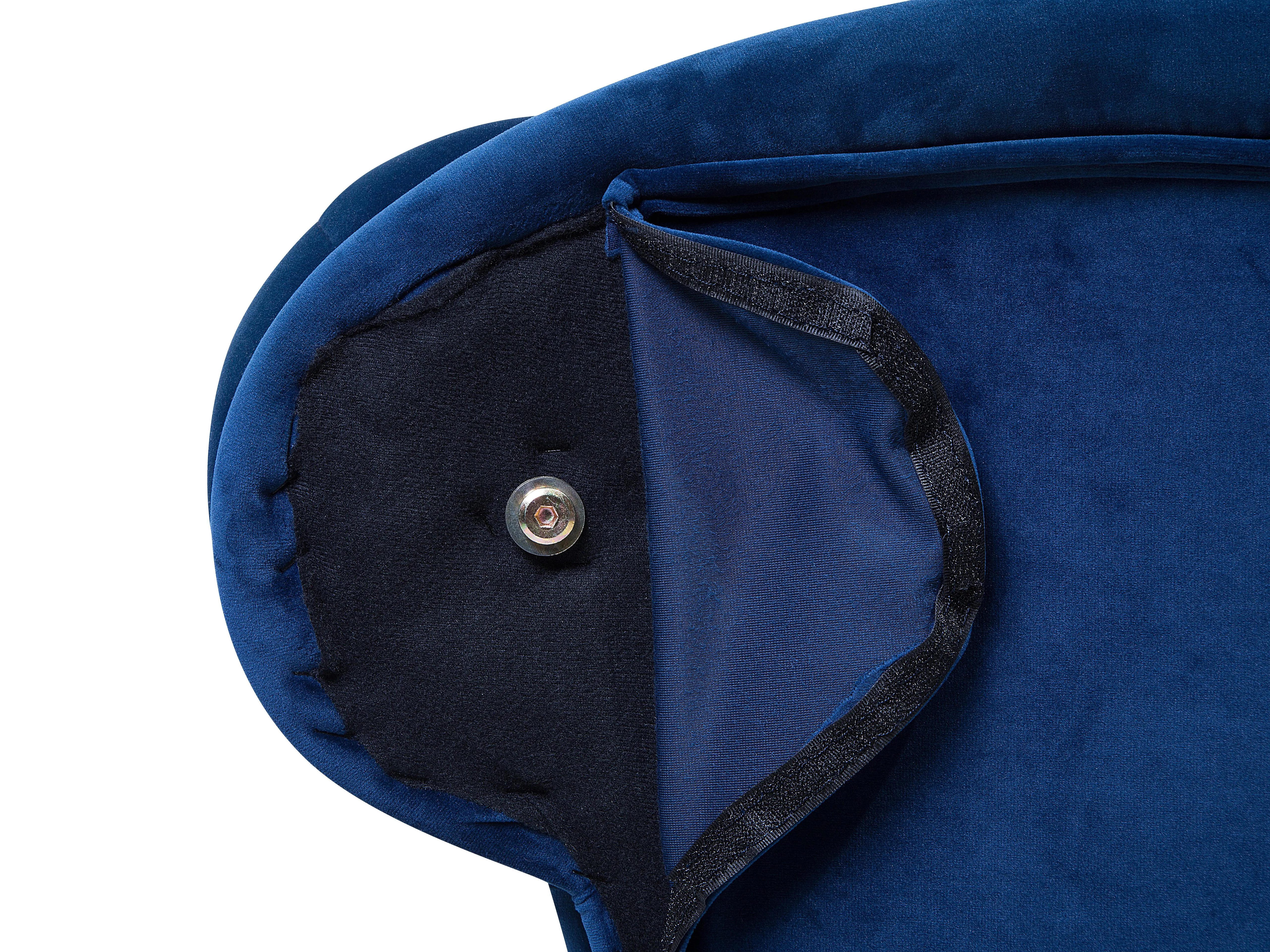 Rechtszijdige chaise longue NIMES Fluweel Marineblauw