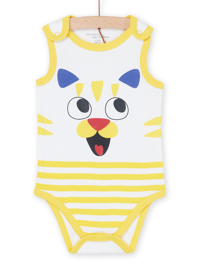 Body blanc et jaune sans manches