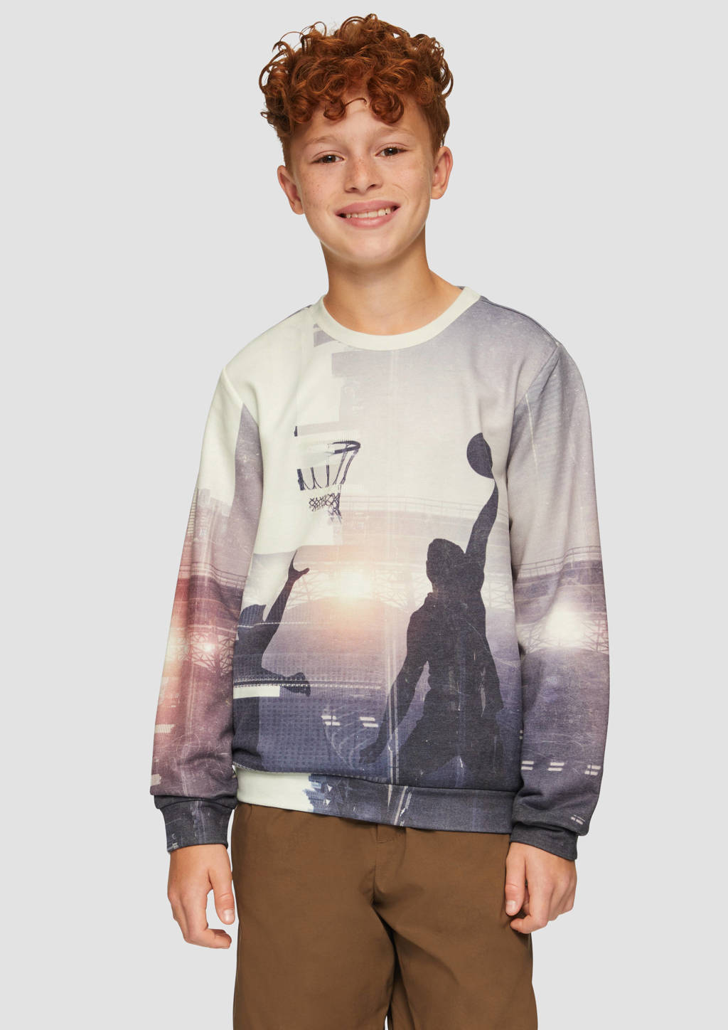 s.Oliver sweater met all over print ecru