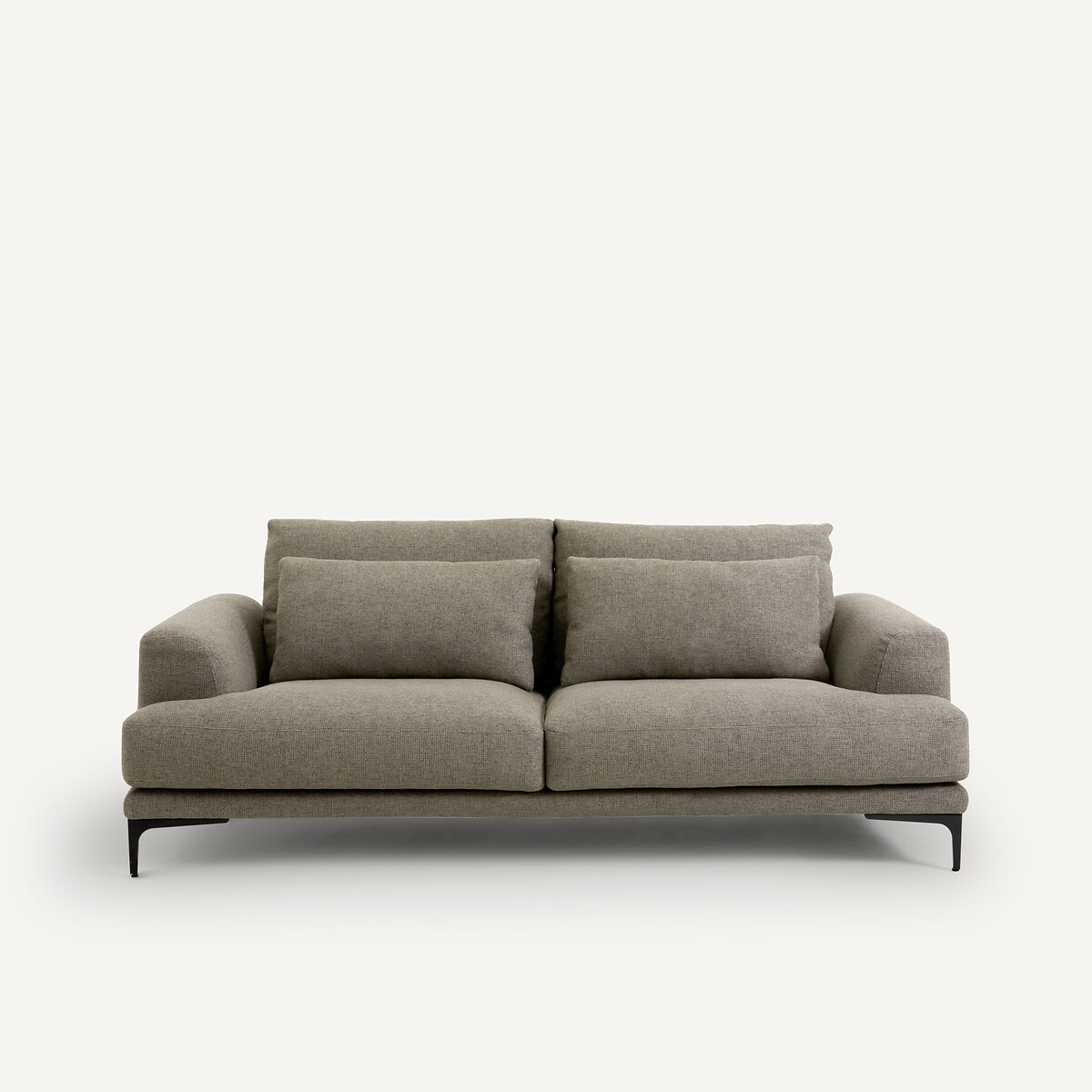 AM.PM<br>Sofá de 3 lugares com assento texturizado em linho viscose, Marsile