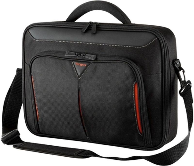 Targus Classic+ - Laptoptas - Zwart/Rood - Tot 18 inch