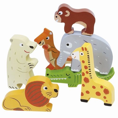 Janod houten chunky puzzel dierentuin (7st) 7022