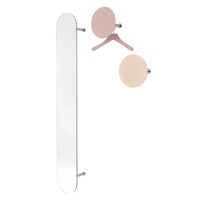 Schönbuch - Slot Wandgarderobe mit Spiegel, H 156 cm, grau-weiss