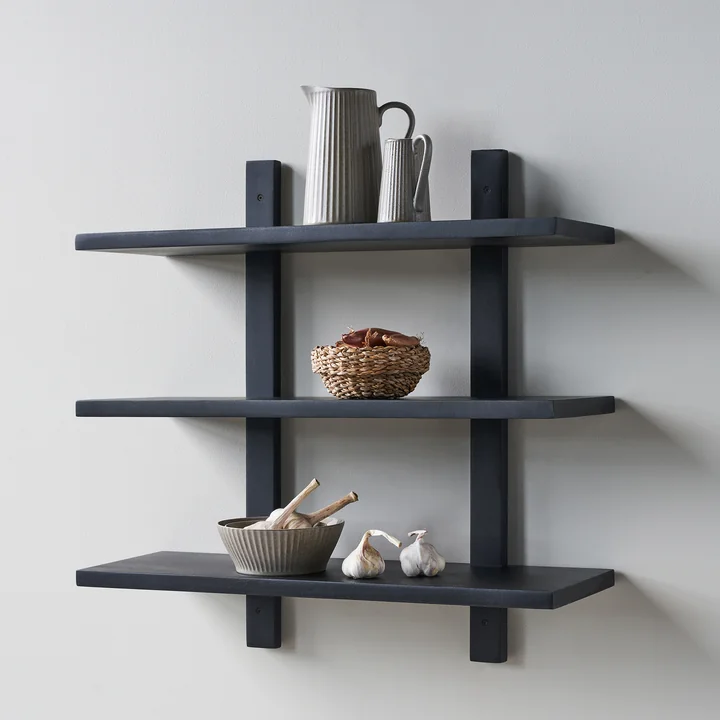 House Doctor - Set Regal, Mangobaumholz, schwarz