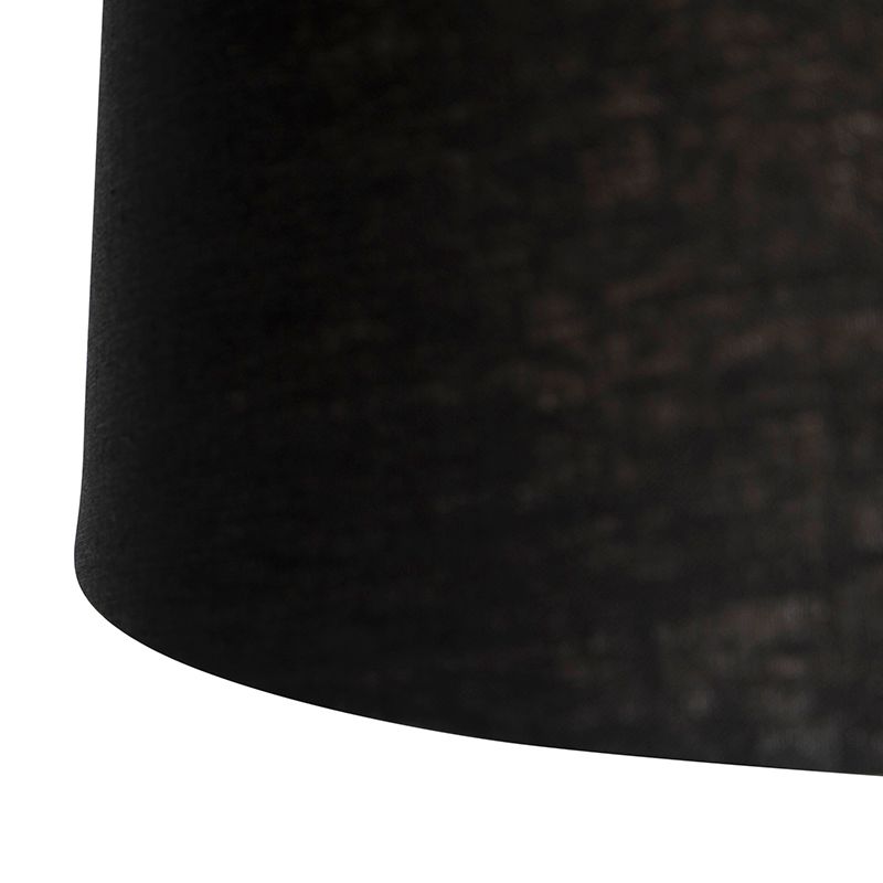 Hanglamp zwart met linnen kappen zwart 35 cm 2-lichts - Blitz