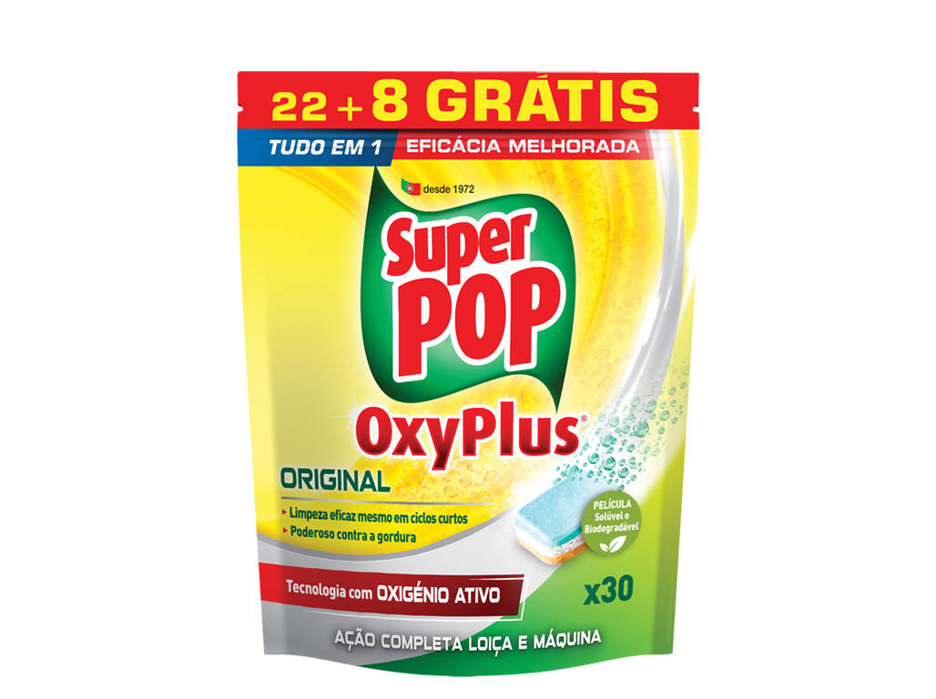 DETERGENTE LOIÇA MÁQUINA SUPER POP OXYPLUS 22 8GRATIS