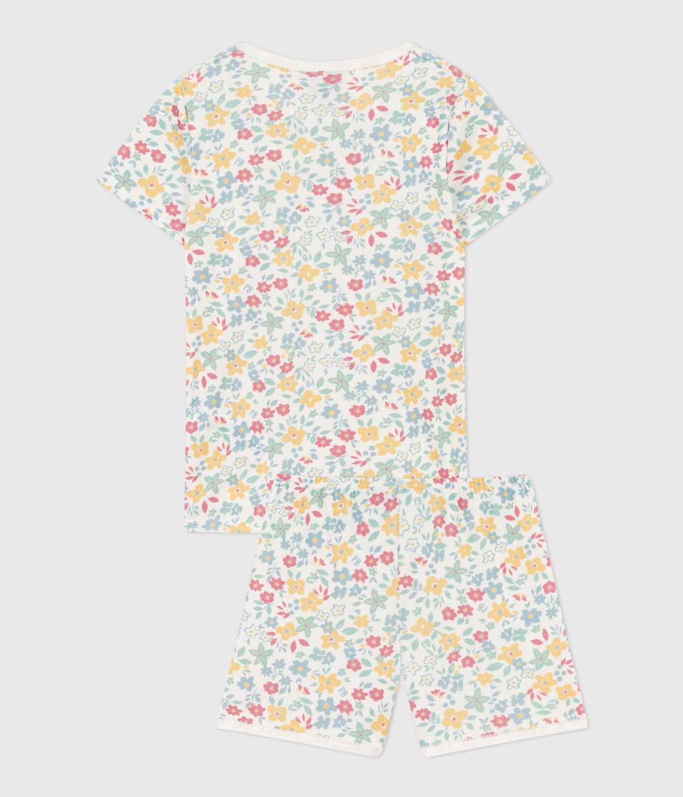 Pyjacourt fleurs en coton petite fille