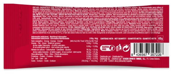 Gel énergétique 226ERS Hydrajelly   Caféine Cola - 40g