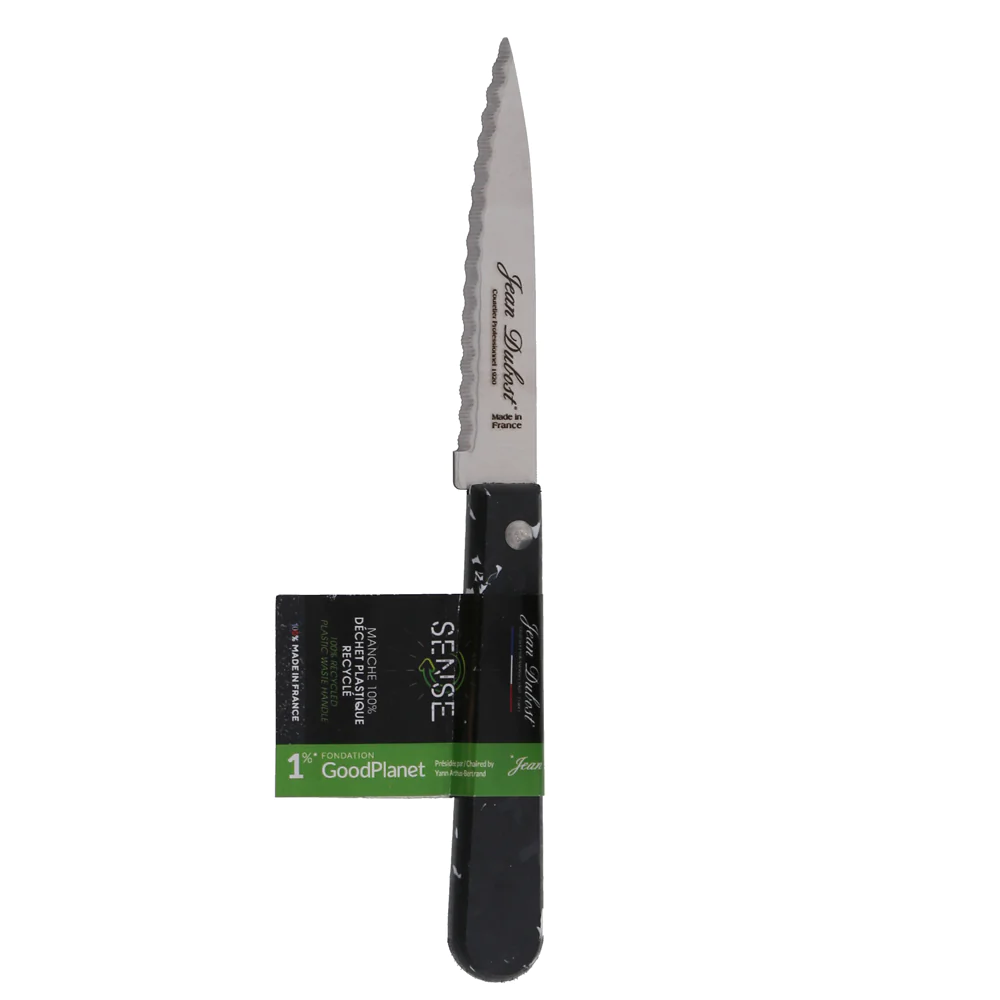 Couteau office cranté 9 cm Sense noir Jean Dubost