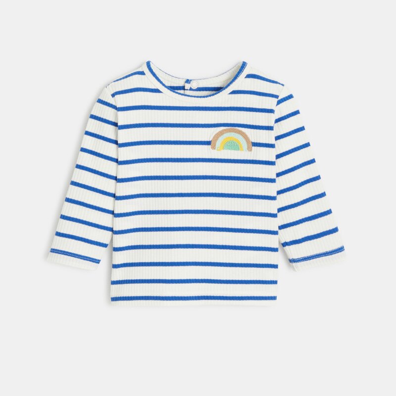 T-shirt bébé rayé bleu/écru Catimini Bleu