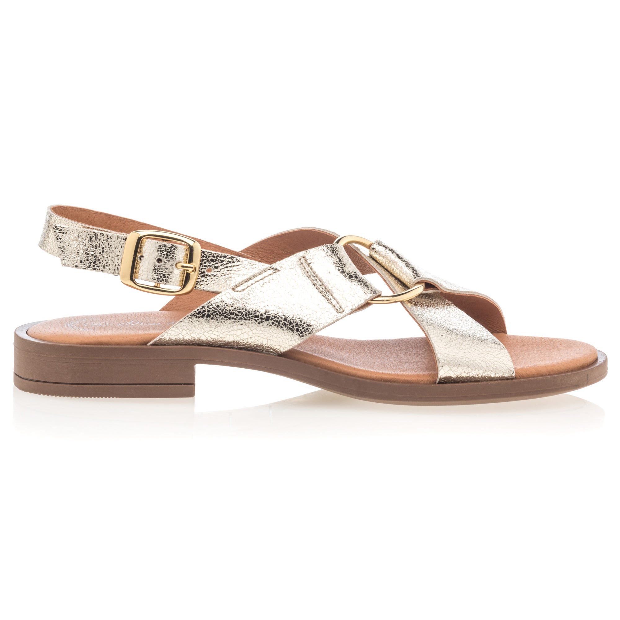 Nu-pieds Femme en cuir or