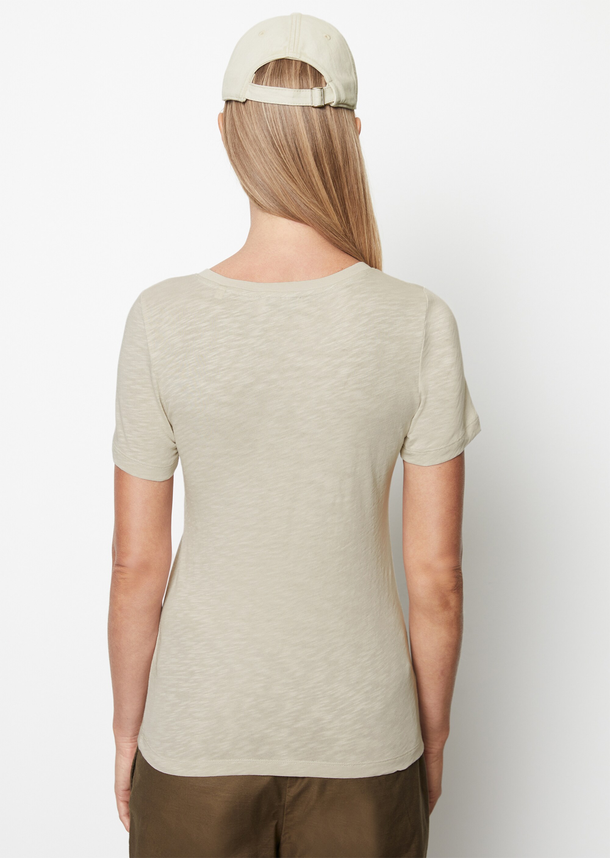 V-Neck-T-Shirt regular aus Organic Cotton Slub Jersey