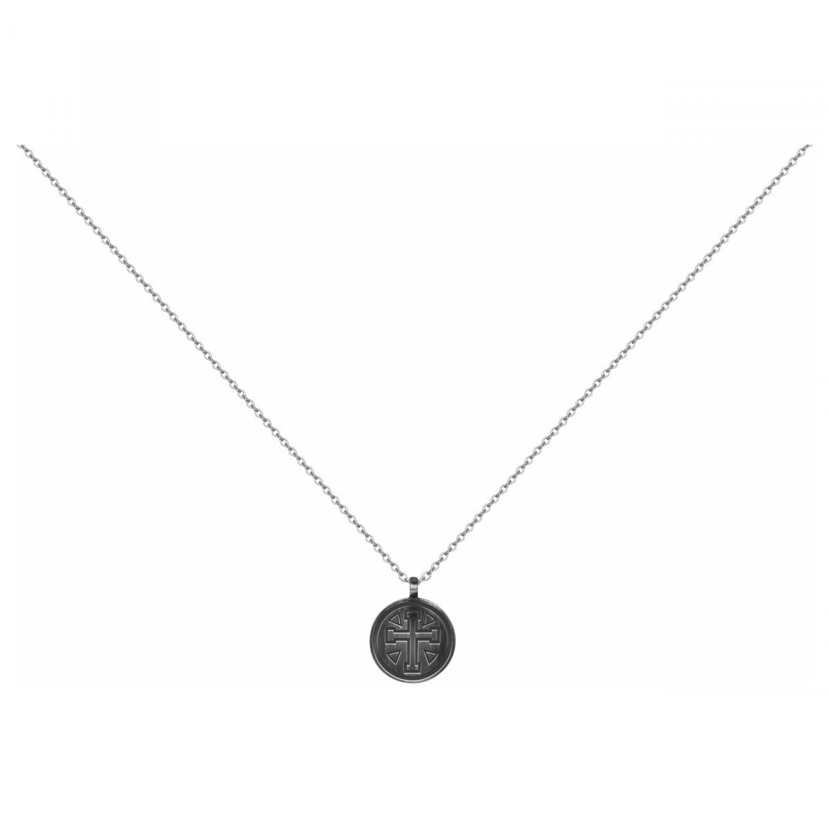 Collier mono-motif en Acier 316L - gris mat