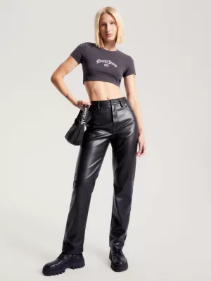 Camiseta cropped com logo