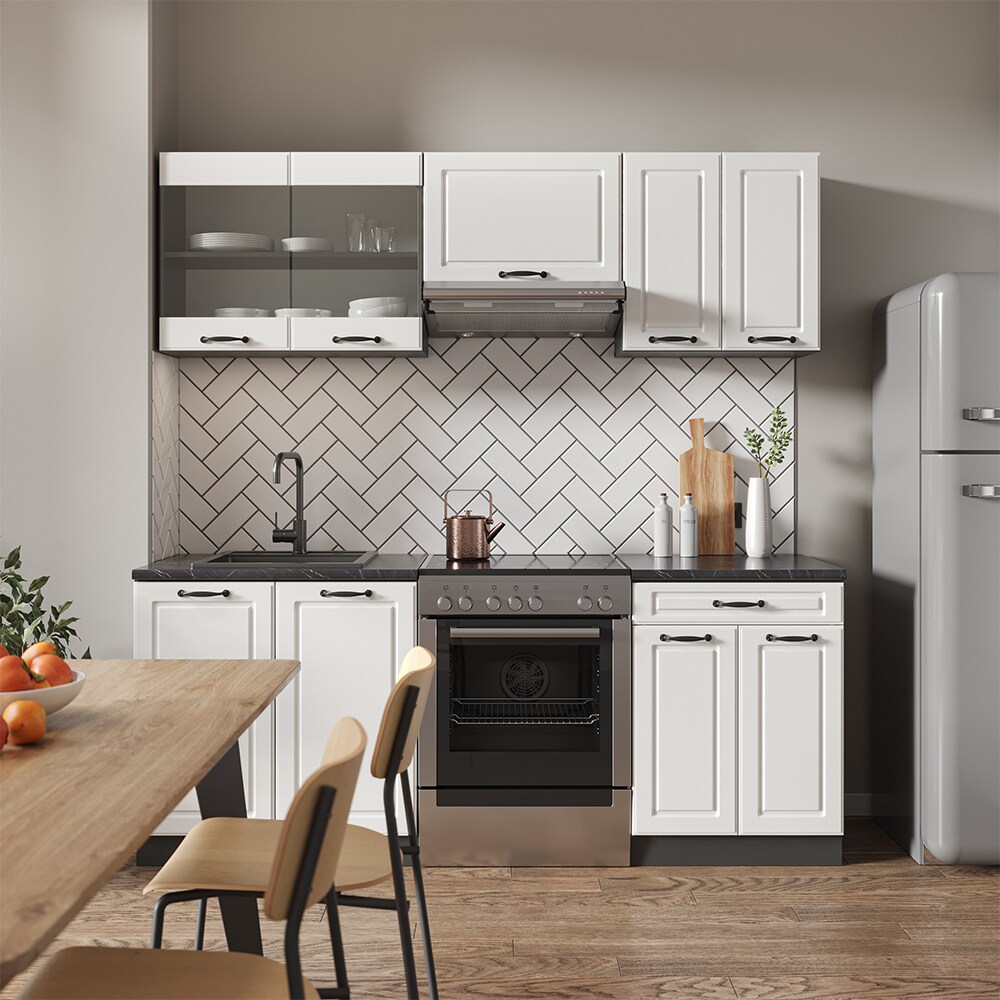 Vicco Küchenzeile Küchenblock Einbauküche R-Line 200 cm Landhaus Anthrazit