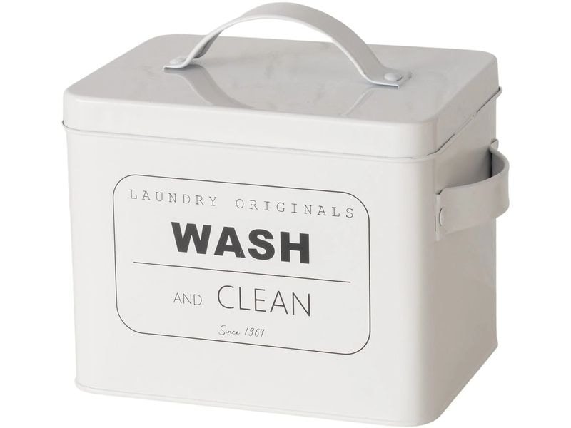 Boltze Waschmittelbox Domestico 4 l, Weiss Waschmittelbehälter für Tabs und Pulver