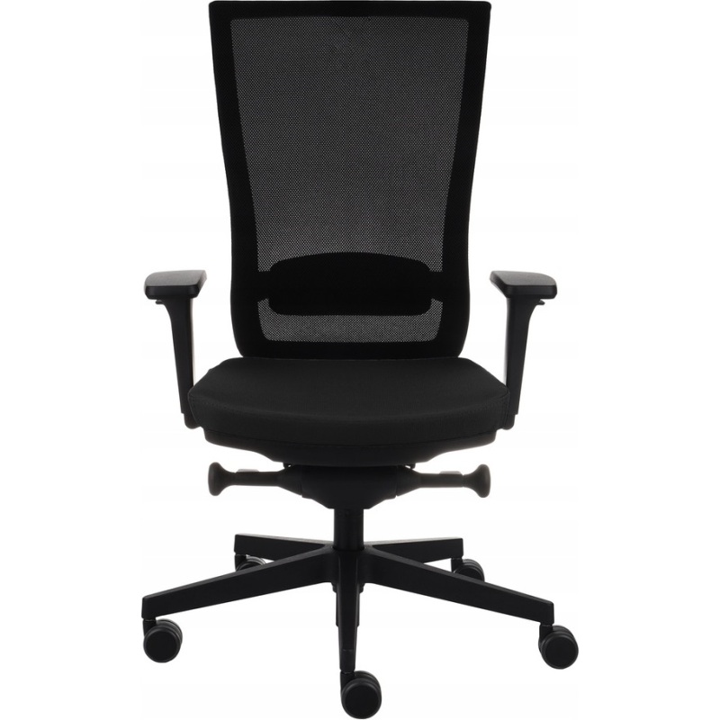 Fauteuil de bureau ergonomique MARTI, Tissu et maille, avec accoudoirs 3D, mécanisme synchrone, pieds noirs