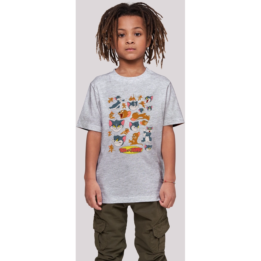 F4NT4STIC T-Shirt Tom and Jerry TV Serie Many Faces heather grey