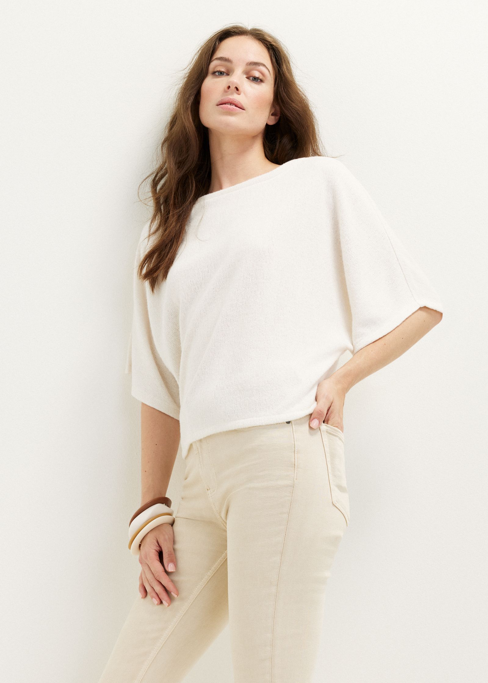 T-shirt met boothals