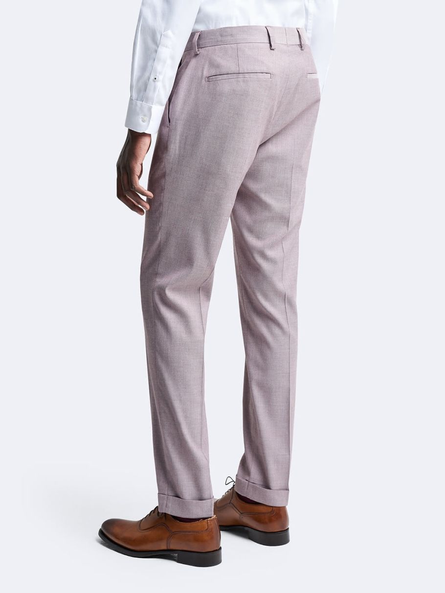 Pantalon coordonnable slim faux uni