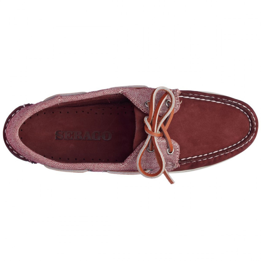 DOCKSIDES JACQUELINE NUBUCK PANAMA DarkRed DarkRedWhite