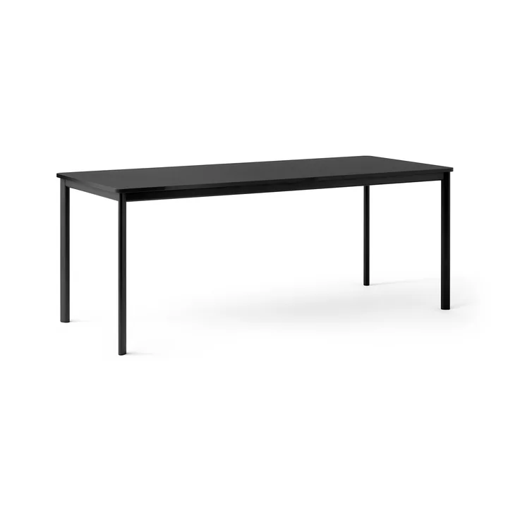 &Tradition - Drip Esstisch HW59, 190 x 80 cm, Black Nano Laminat, Tischbeine schwarz