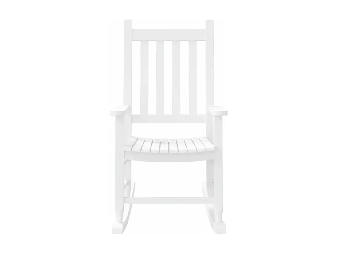 Chaise à bascule enfants blanc bois de peuplier massif