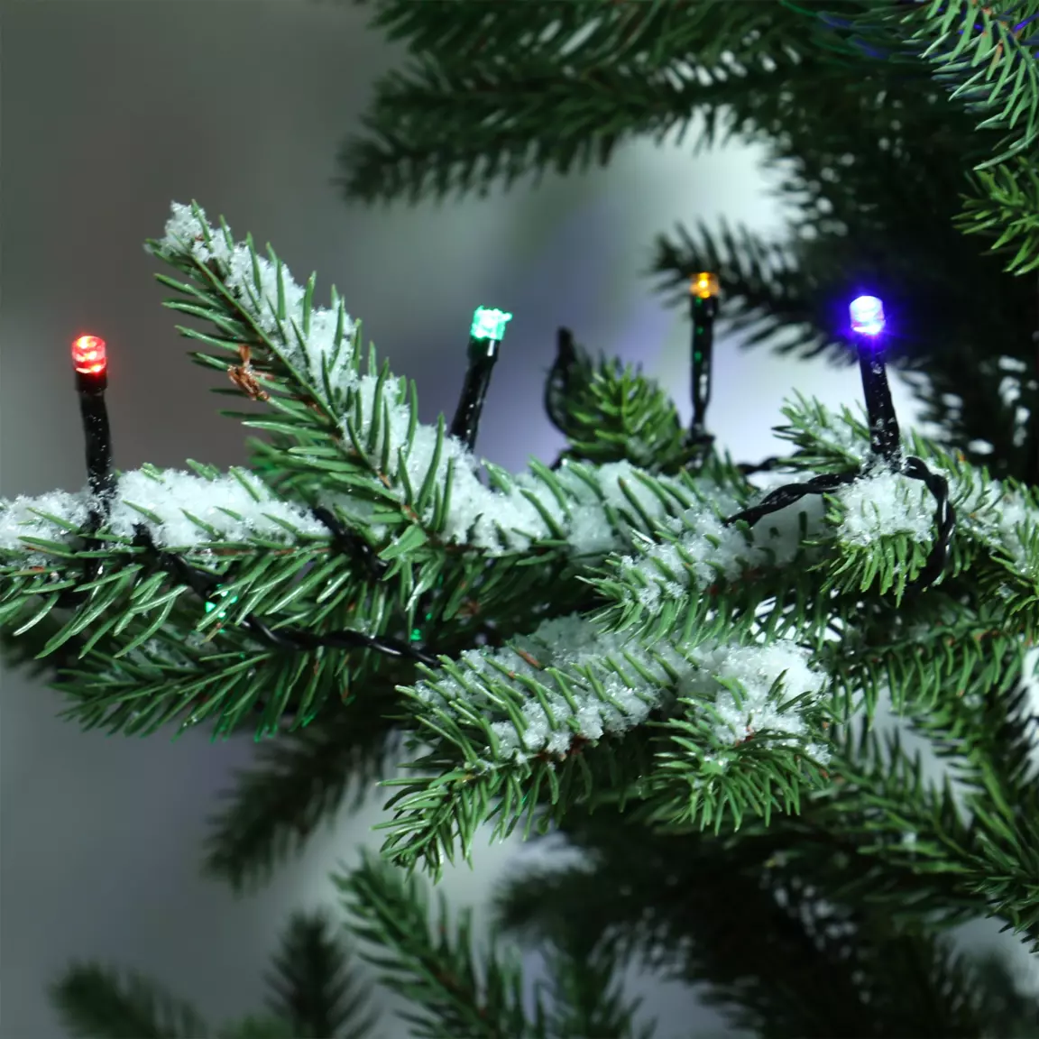 Guirlande lumineuse à piles 3,50 m 48 LED câble noir Durawise Multicolore