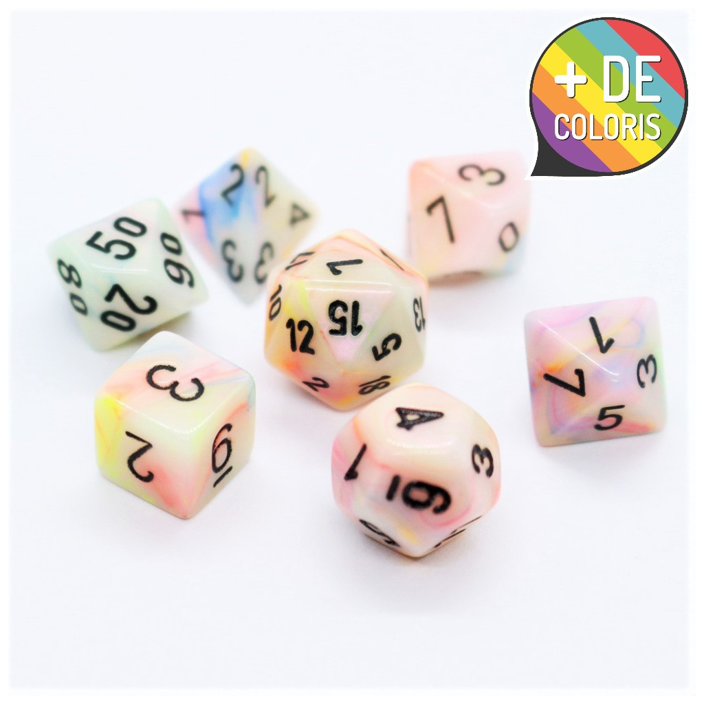 Set de 7 Mini Dés JDR Chessex : Festive