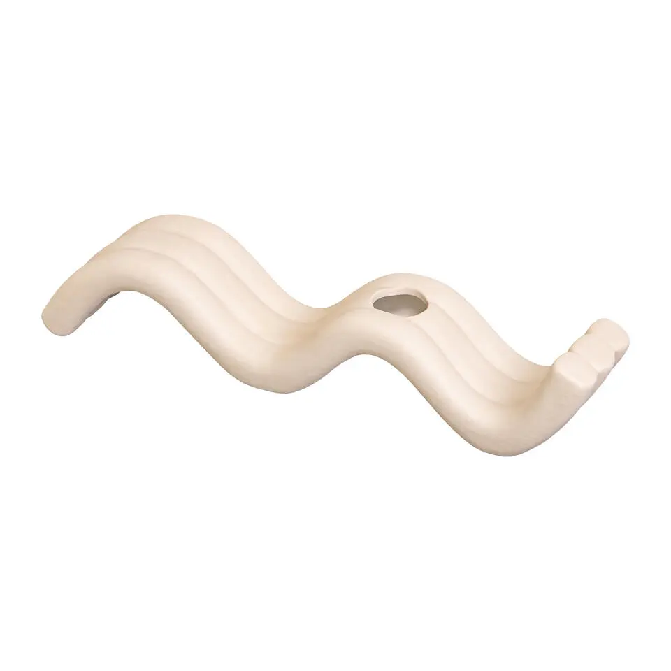 QUVIO Kandelaar golvend - Keramiek - Beige