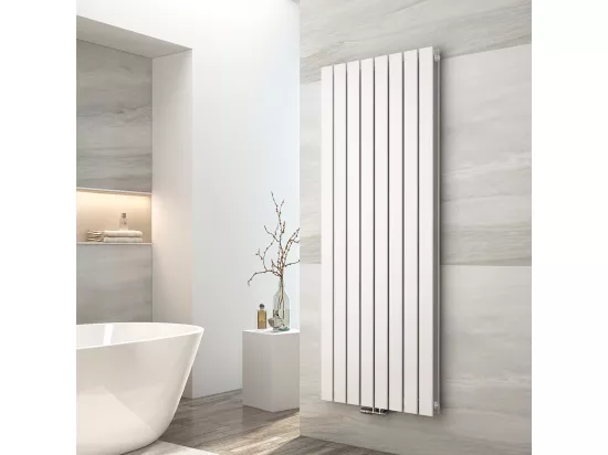 EMKE Radiateur eau chaude en acier Tube Plat Radiateur Mural Blanc 160x61cm 1998W Double Couche