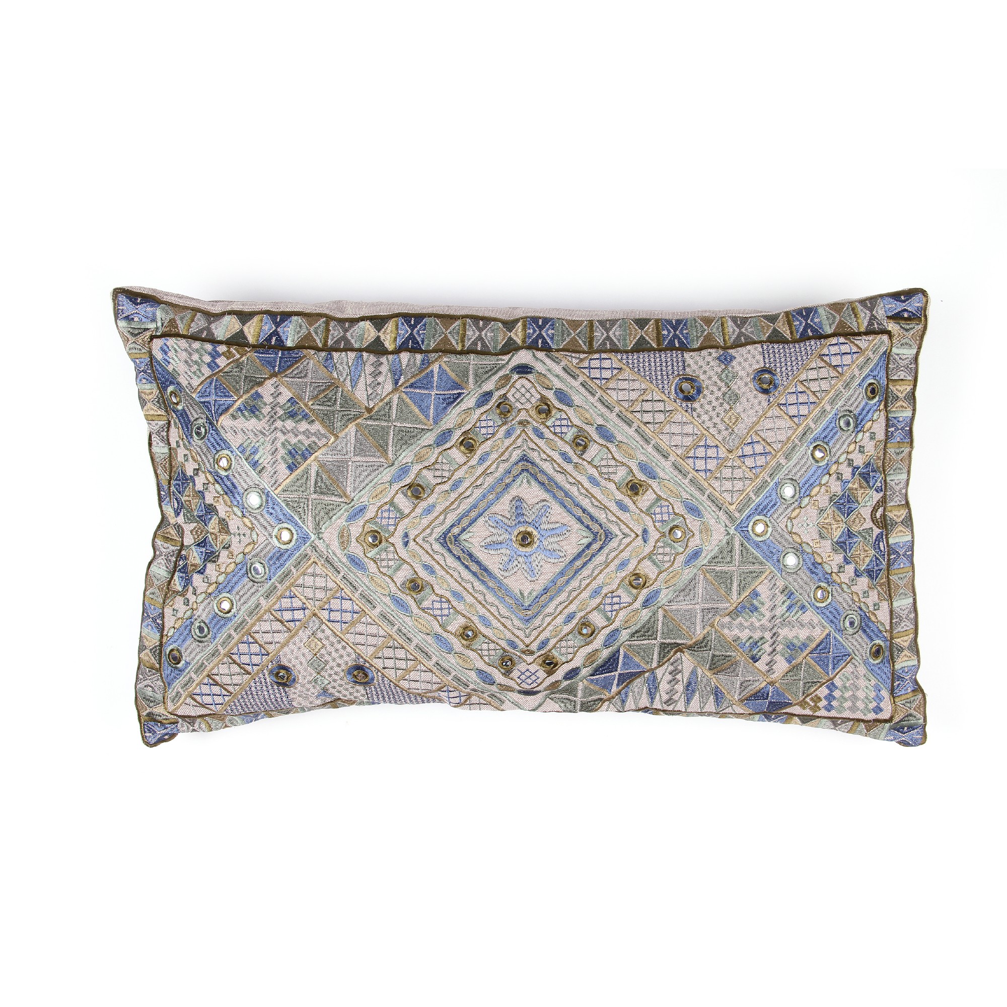 Kissen 'Starfish', grün, blau, T 35cm, B 60cm von fischer's lagerhaus