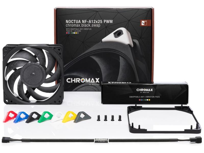 Noctua PC-Lüfter NF-A12 x 25 PWM chromax.black Leiser 12 V-Lüfter mit 4-Pin-PWM-Anschluss