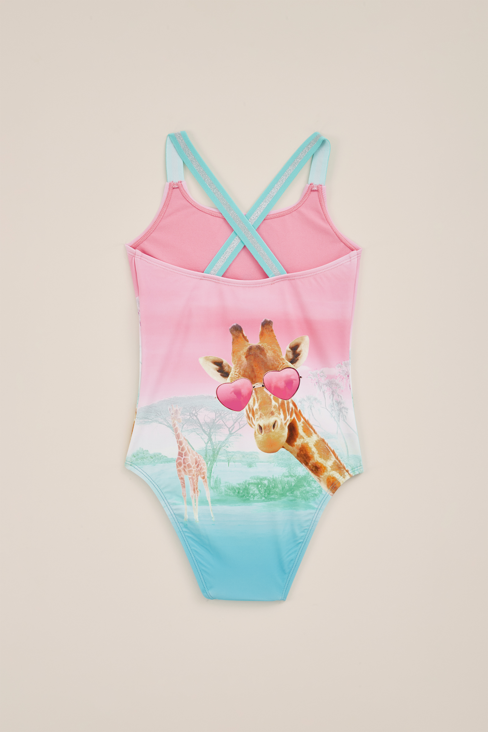 Meisjes badpak met dessin WE Fashion Zeegroen