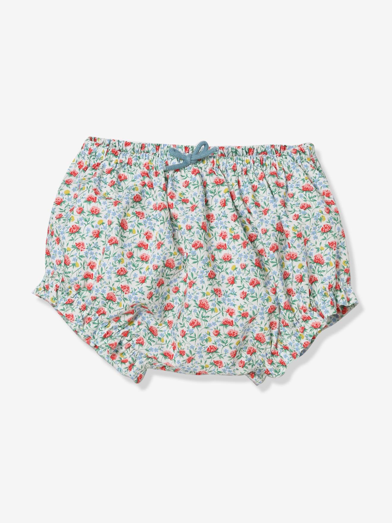 Calcinha infantil Liberty Print da CYRILLUS na cor vermelho claro.