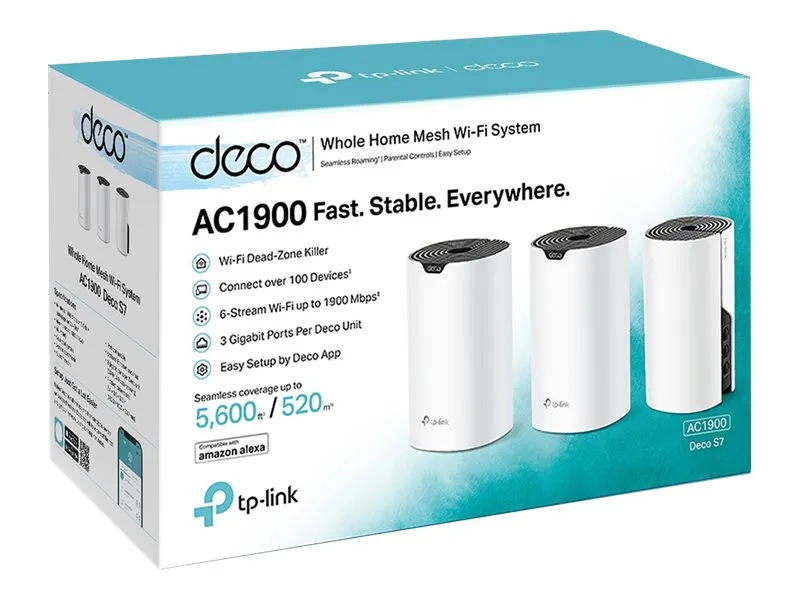 TP-Link Deco S7 V1.6 - Wi-Fi-system - (3 routere) - mesh 1GbE - Wi-Fi 5 - Dual Band