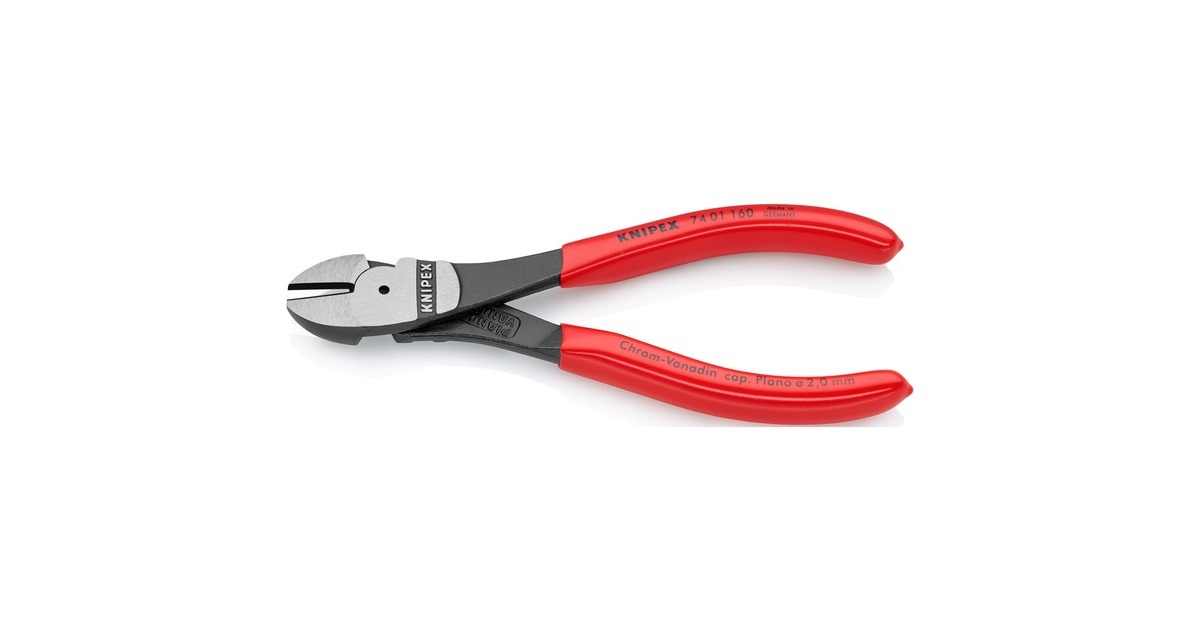 KNIPEXKracht-zijsnijtang 74 01 160 kniptang  (Rood)