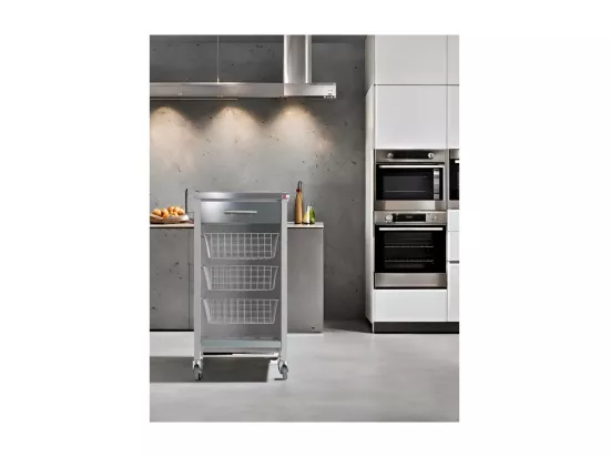 Desserte de cuisine plateau supérieur en Acier Inoxydable - Gris, Inox - 93*48*34cm - CHELSEA
