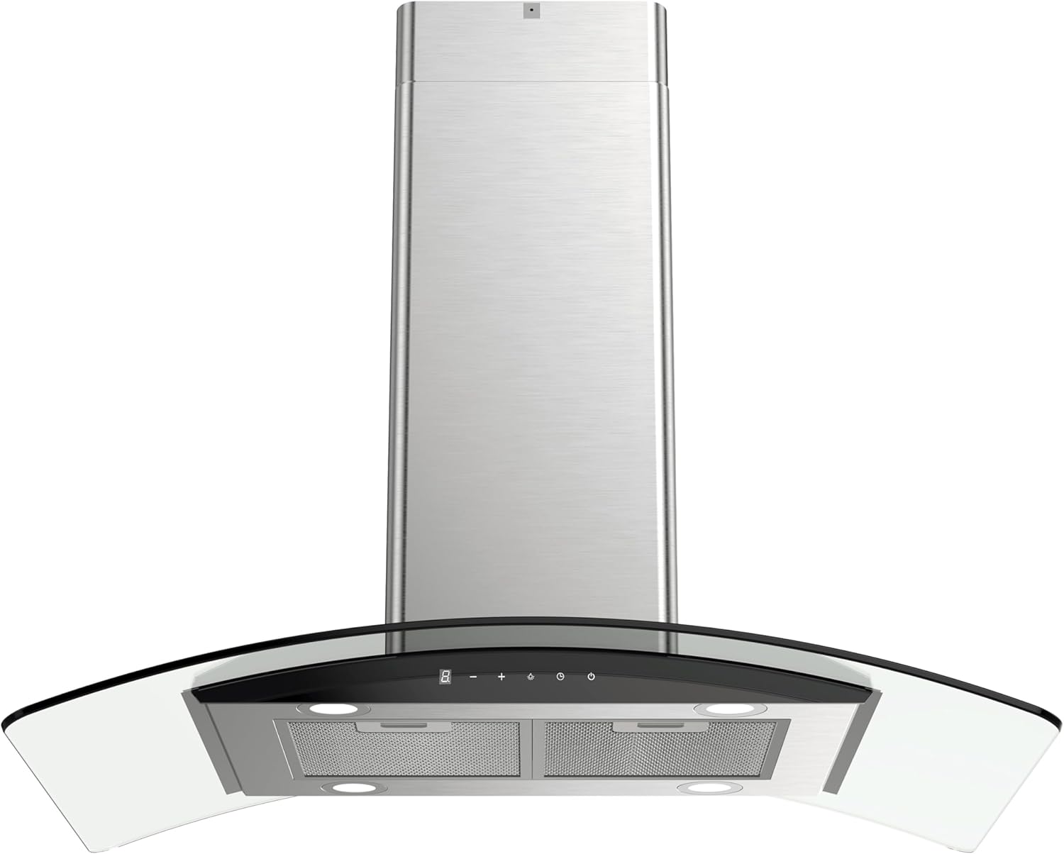 NEG Insel-Dunstabzugshaube NEG38-AT2 Abluft und Umluft, 90cm, 830 m³/h, Edelstahl, 2 Power-Stufen, Nachlauffunktion