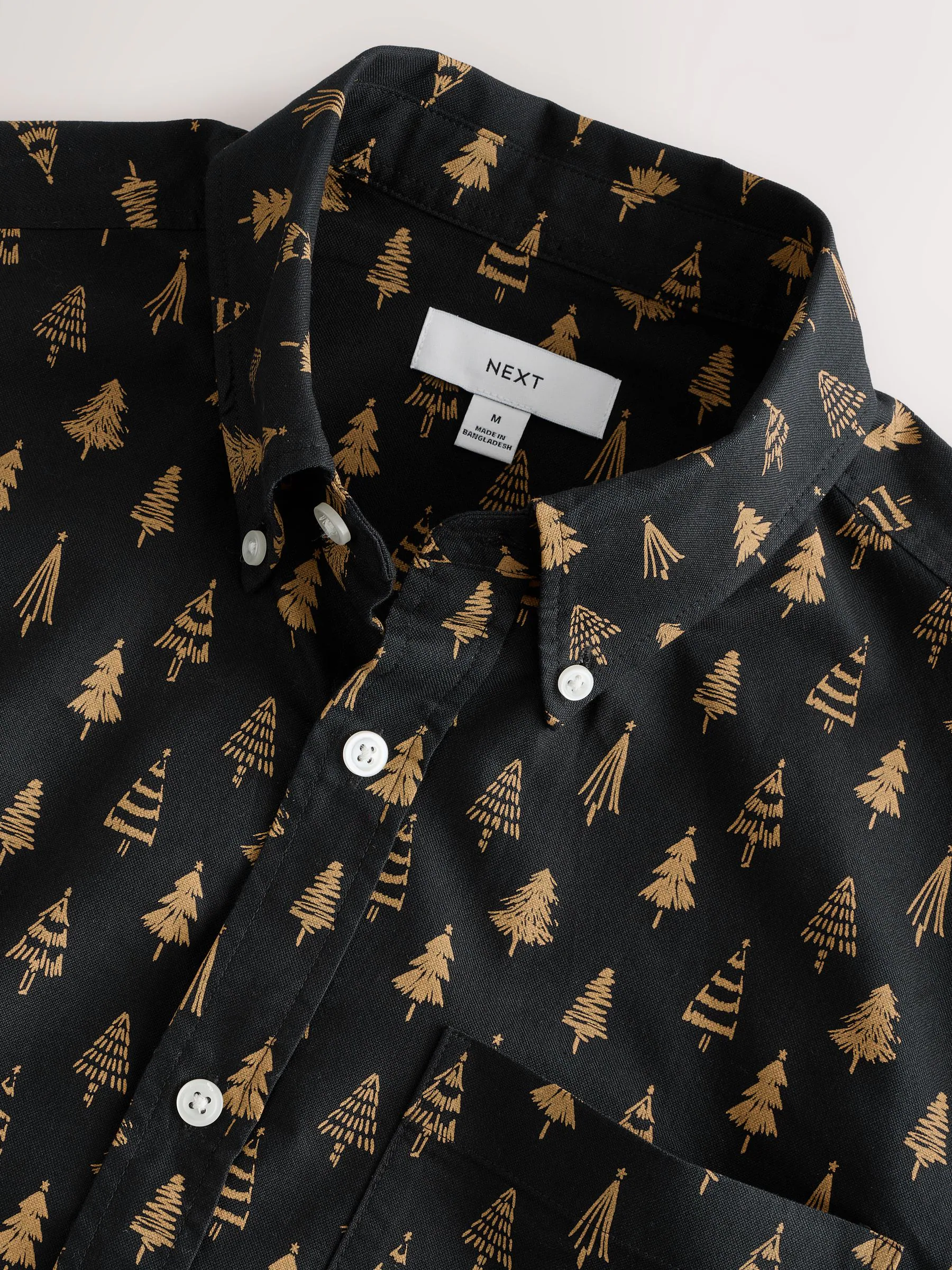 Zwart - Overhemd met kerstprint en lange mouwen