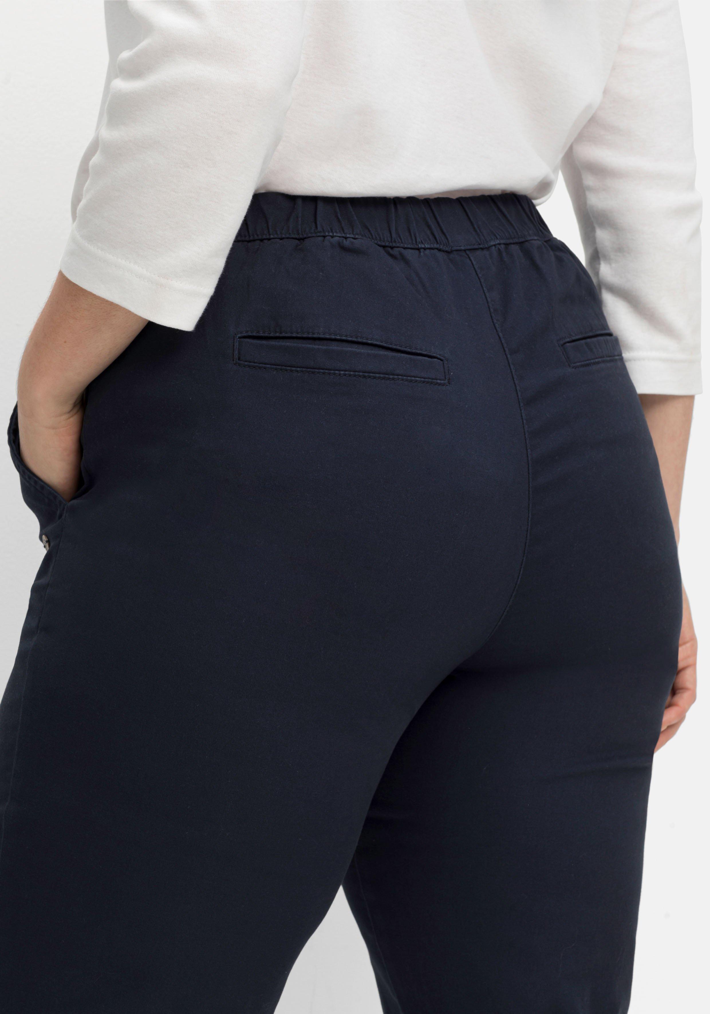 Chinohose mit Schlupfbund, aus weichem Twill