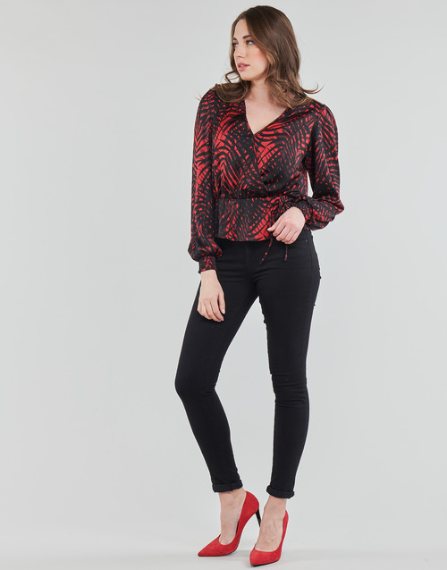Guess - LS PIPER TOP - Rouge / Noir