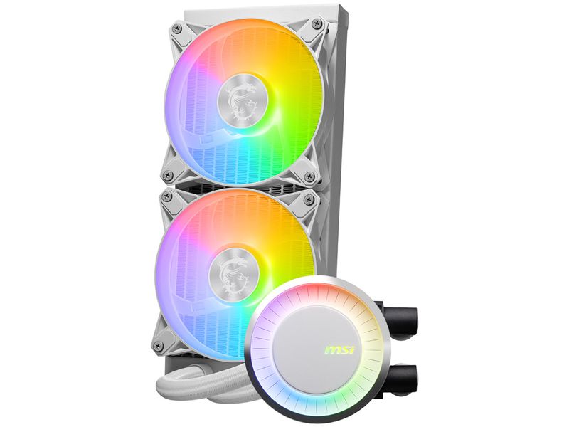 MSI Wasserkühlung MAG CORELIQUID E240 WHITE MSI MAG CORELIQUID E240 WHITE Computerkühlsystem Hauptplatine, Prozessor Flüssigkeitskühlung 12 cm Weiss