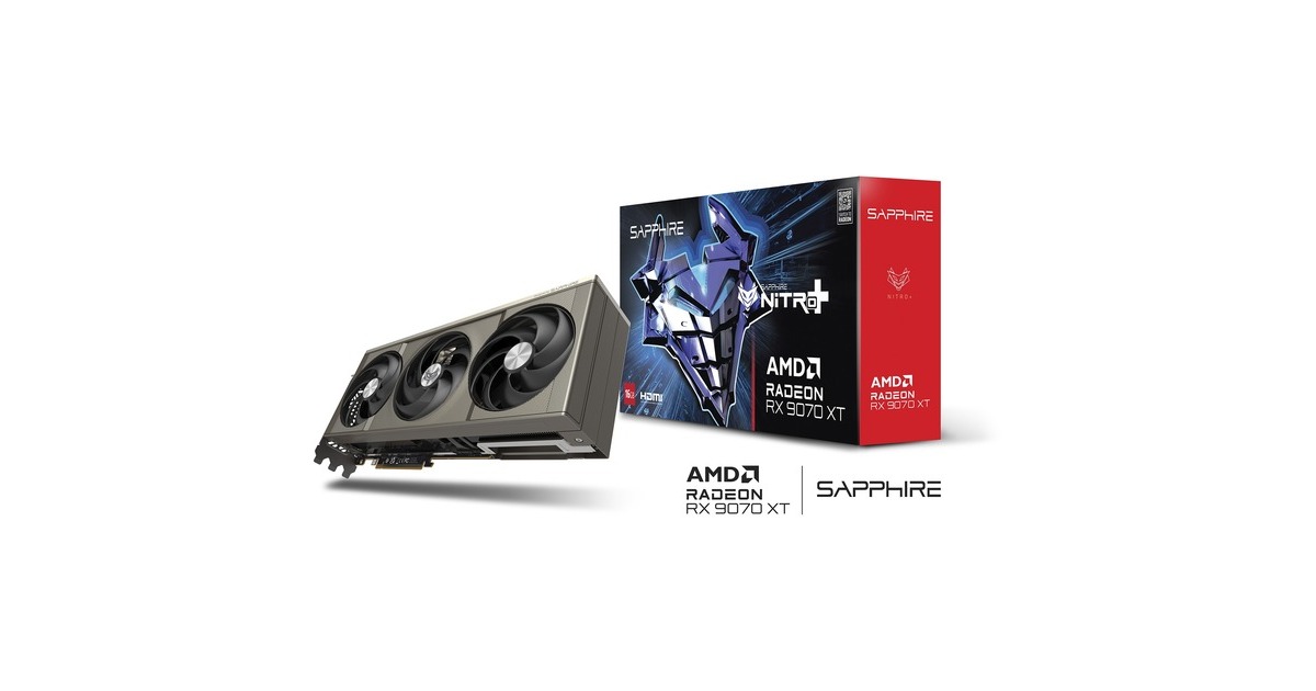 SAPPHIRERadeon RX 9070 XT Nitro+ Gaming OC grafische kaart  (Zilver, 2x DisplayPort, 2x HDMI 2.1, RDNA4)