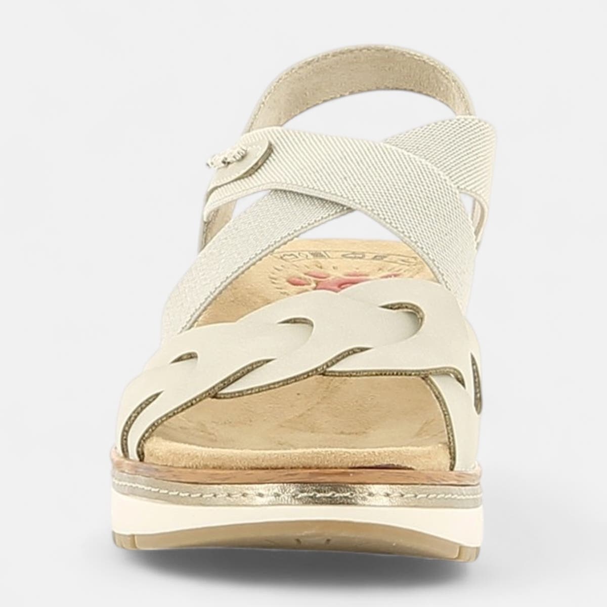 Sandales à talon compensé Femme beige