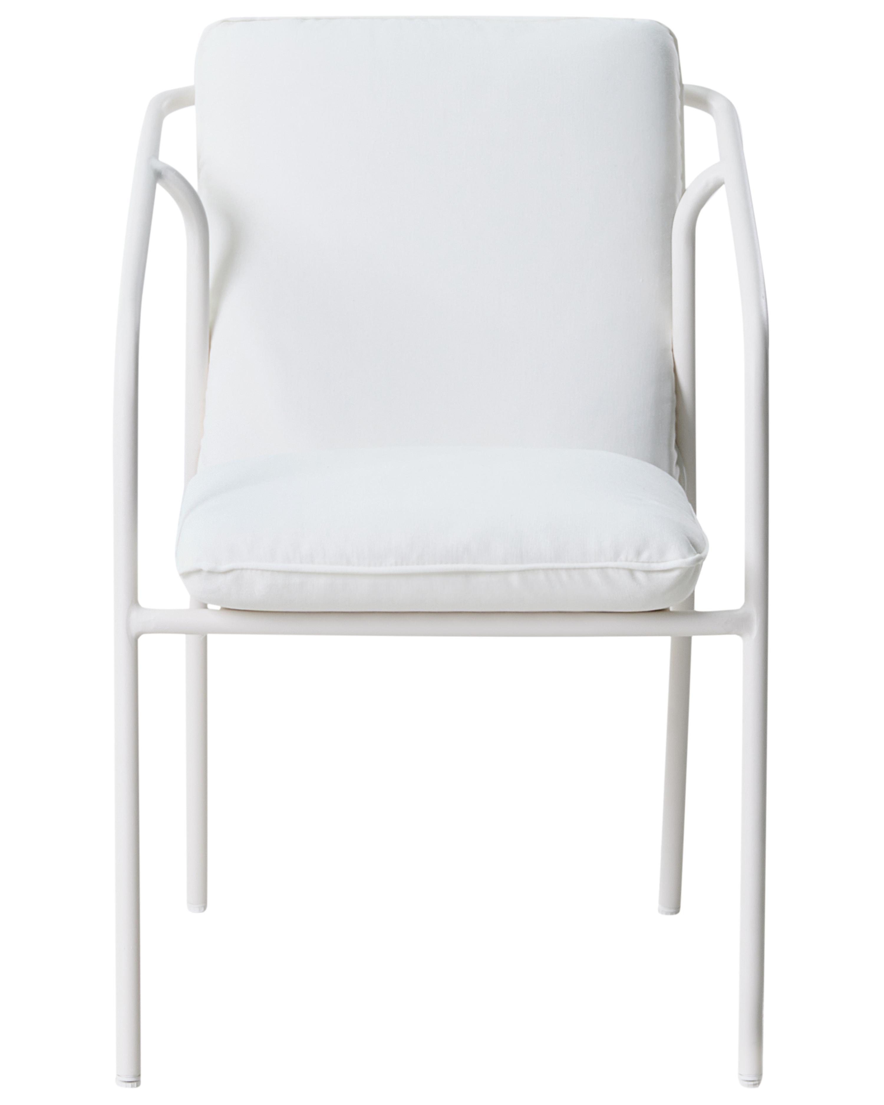 Set van 8 stoelen met zitkussen ASCIANO Metaal Wit