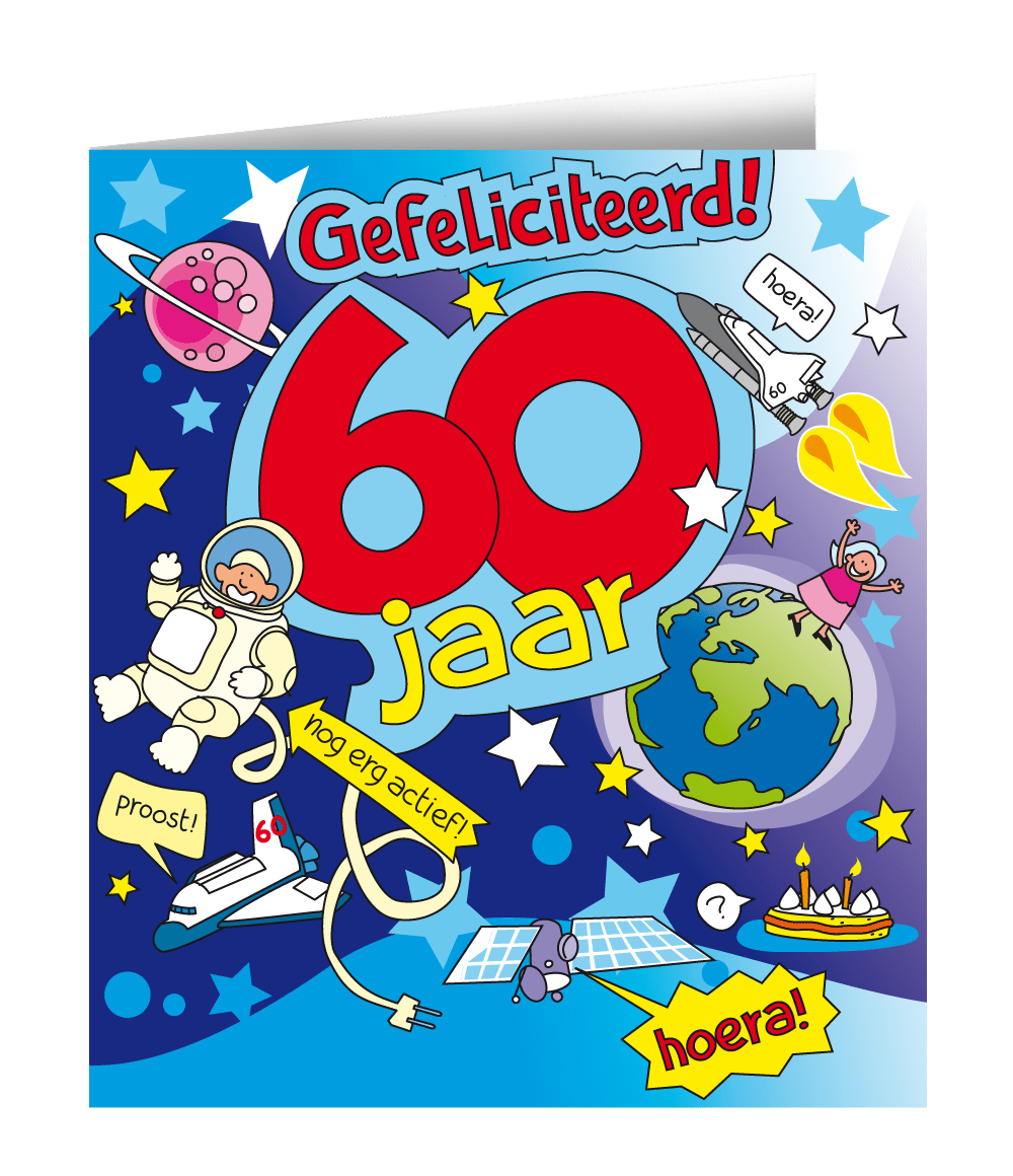 Verjaardagskaart 60 Jaar Cartoon 16,5cm