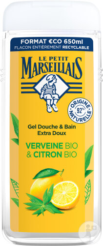 Le Petit Marseillais Gel Douche Extra Doux Verveine Bio Et Citron Bio Flacon 650ml