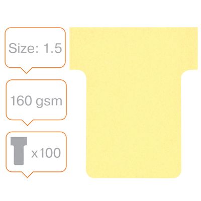 Nobo - 100 Fiches en T - Taille 1,5 - jaune
